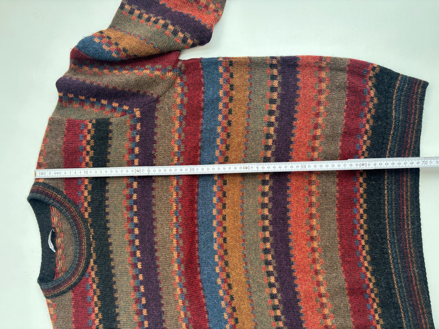 Colourful walbusch Pattern Sweater aus Alpakawolle, gestreift, oversize S,M,L,XL