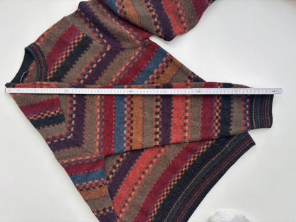 Colourful walbusch Pattern Sweater aus Alpakawolle, gestreift, oversize S,M,L,XL