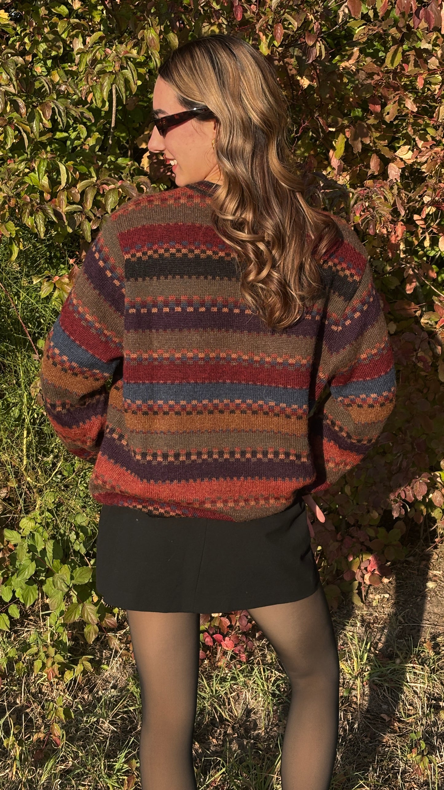 Colourful walbusch Pattern Sweater aus Alpakawolle, gestreift, oversize S,M,L,XL