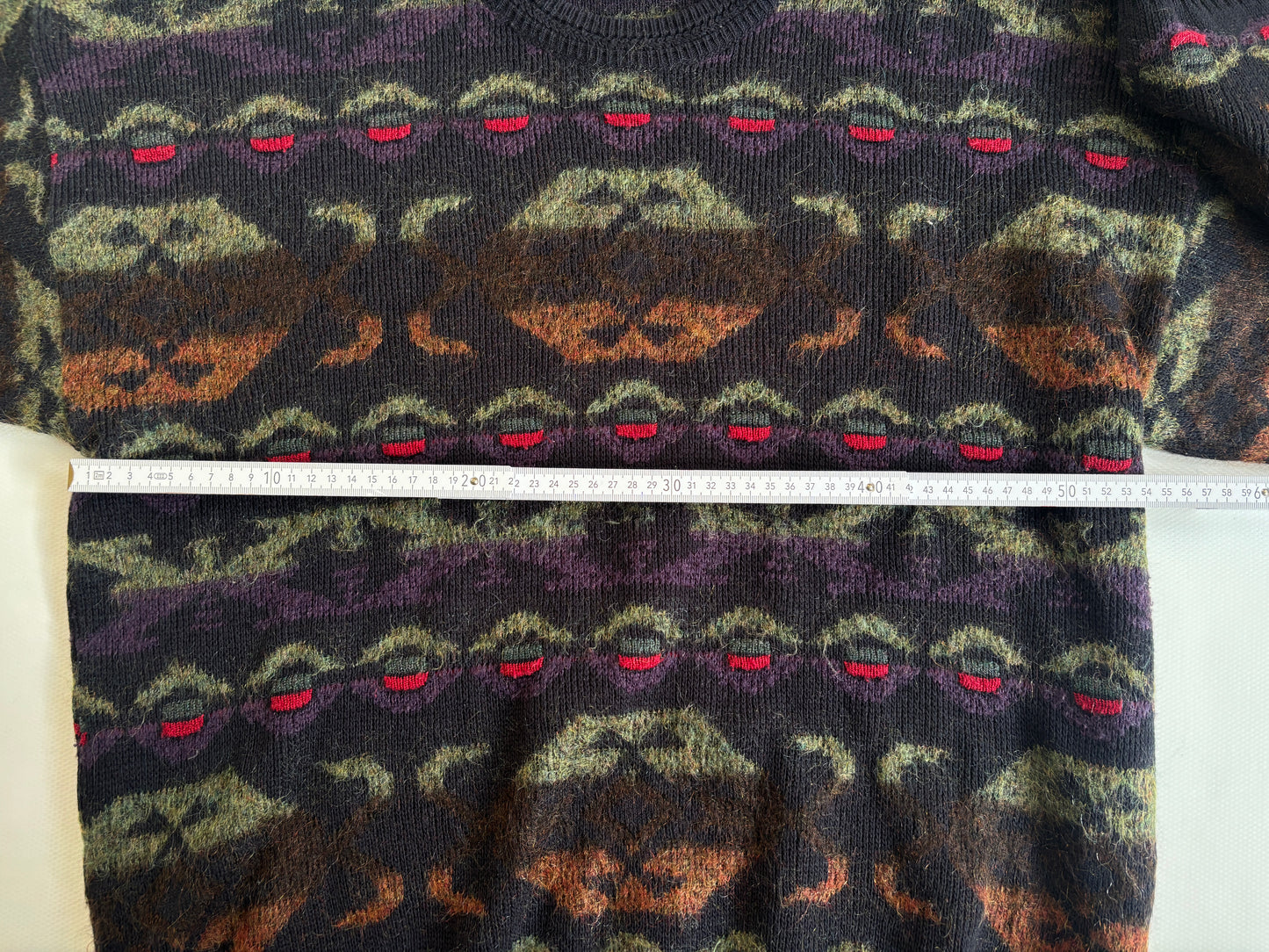 Multicolor-Muster Retro Gatsby oversize Strickpullover, S,M,L