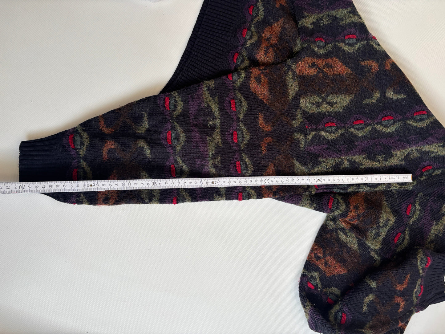 Multicolor-Muster Retro Gatsby oversize Strickpullover, S,M,L