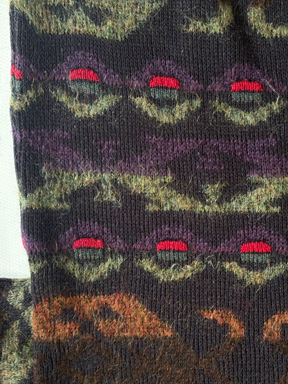 Multicolor-Muster Retro Gatsby oversize Strickpullover, S,M,L