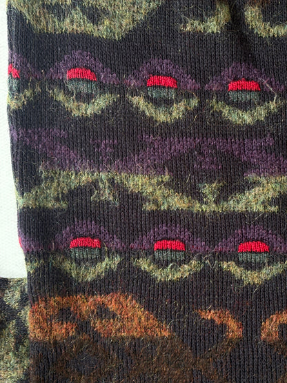 Multicolor-Muster Retro Gatsby oversize Strickpullover, S,M,L