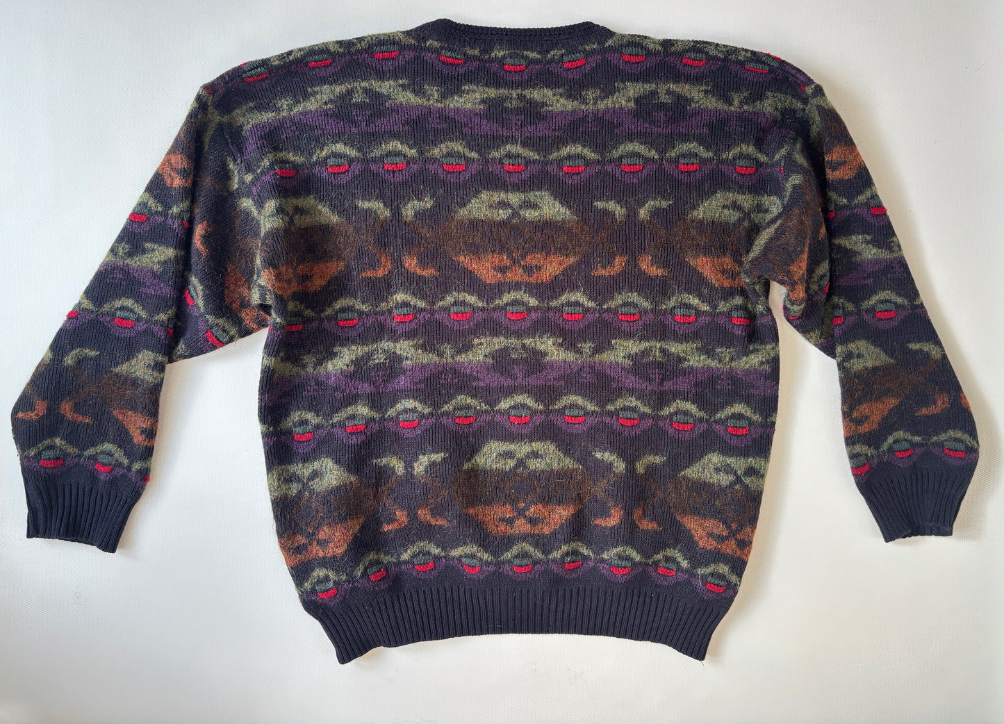 Multicolor-Muster Retro Gatsby oversize Strickpullover, S,M,L