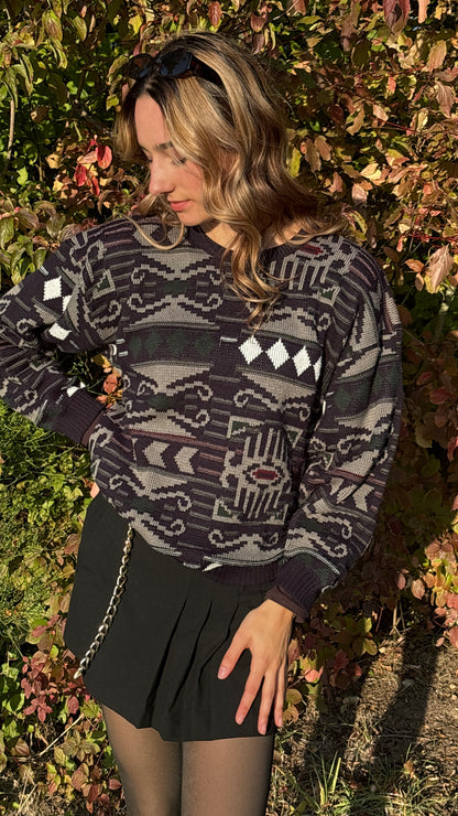 Rare 70s Vintage dralon Bayer-Textilfaser Strickpullover, S,M,L