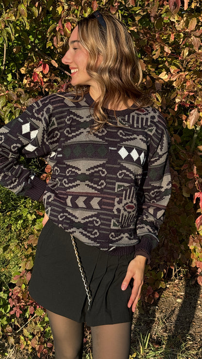 Rare 70s Vintage dralon Bayer-Textilfaser Strickpullover, S,M,L