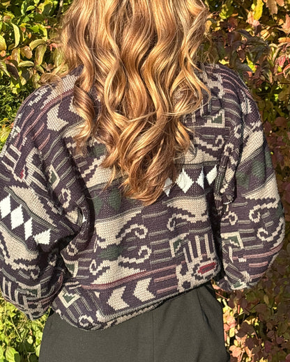 Rare 70s Vintage dralon Bayer-Textilfaser Strickpullover, S,M,L