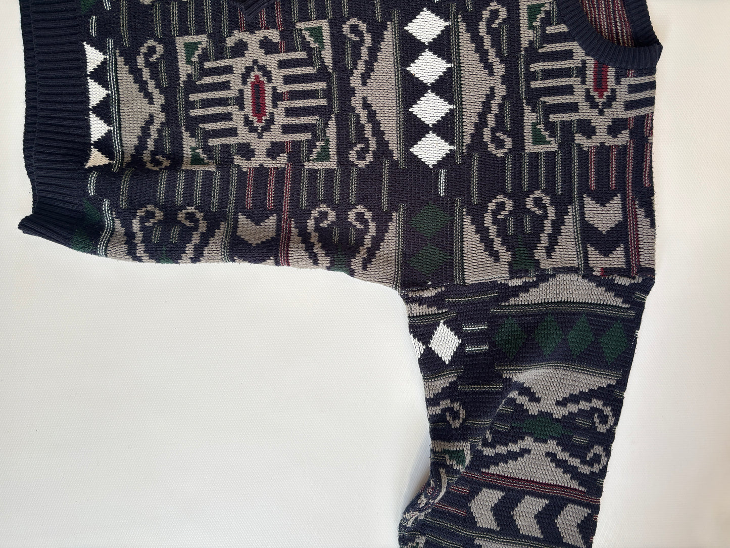 Rare 70s Vintage dralon Bayer-Textilfaser Strickpullover, S,M,L