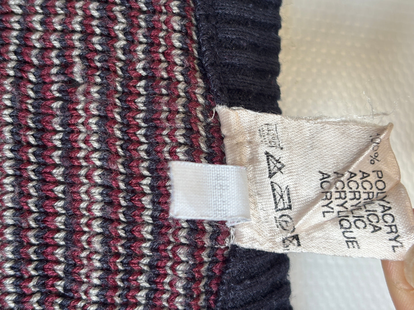 Rare 70s Vintage dralon Bayer-Textilfaser Strickpullover, S,M,L