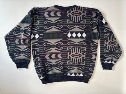 Rare 70s Vintage dralon Bayer-Textilfaser Strickpullover, S,M,L