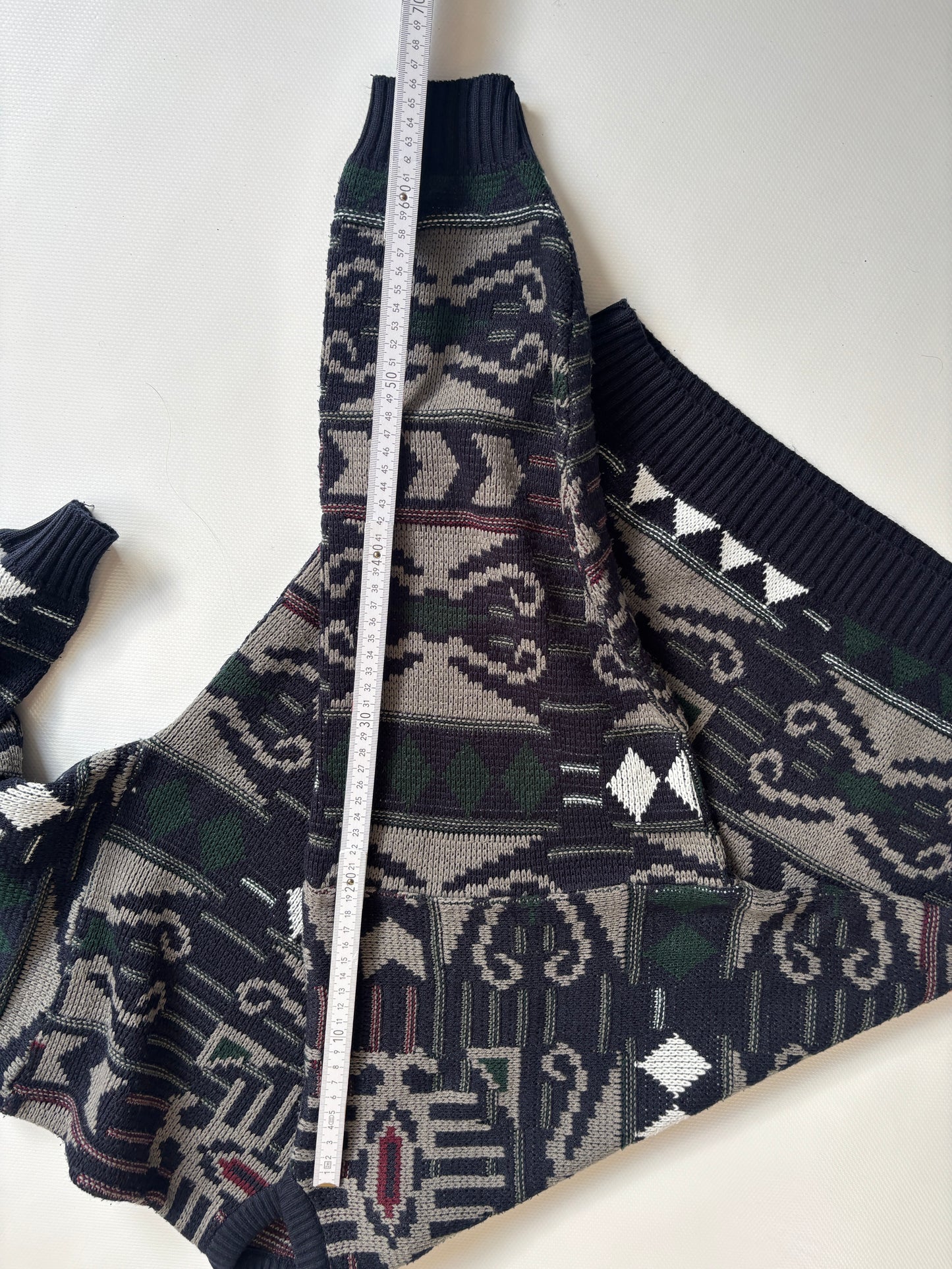 Rare 70s Vintage dralon Bayer-Textilfaser Strickpullover, S,M,L