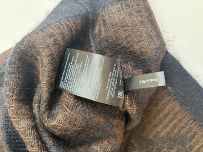 Luisa Cerano lockerer Mohair-Strickpullover in braun-schwarz, S,M,L