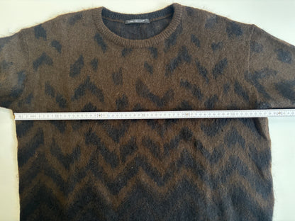 Luisa Cerano lockerer Mohair-Strickpullover in braun-schwarz, S,M,L