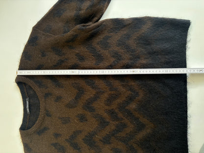 Luisa Cerano lockerer Mohair-Strickpullover in braun-schwarz, S,M,L