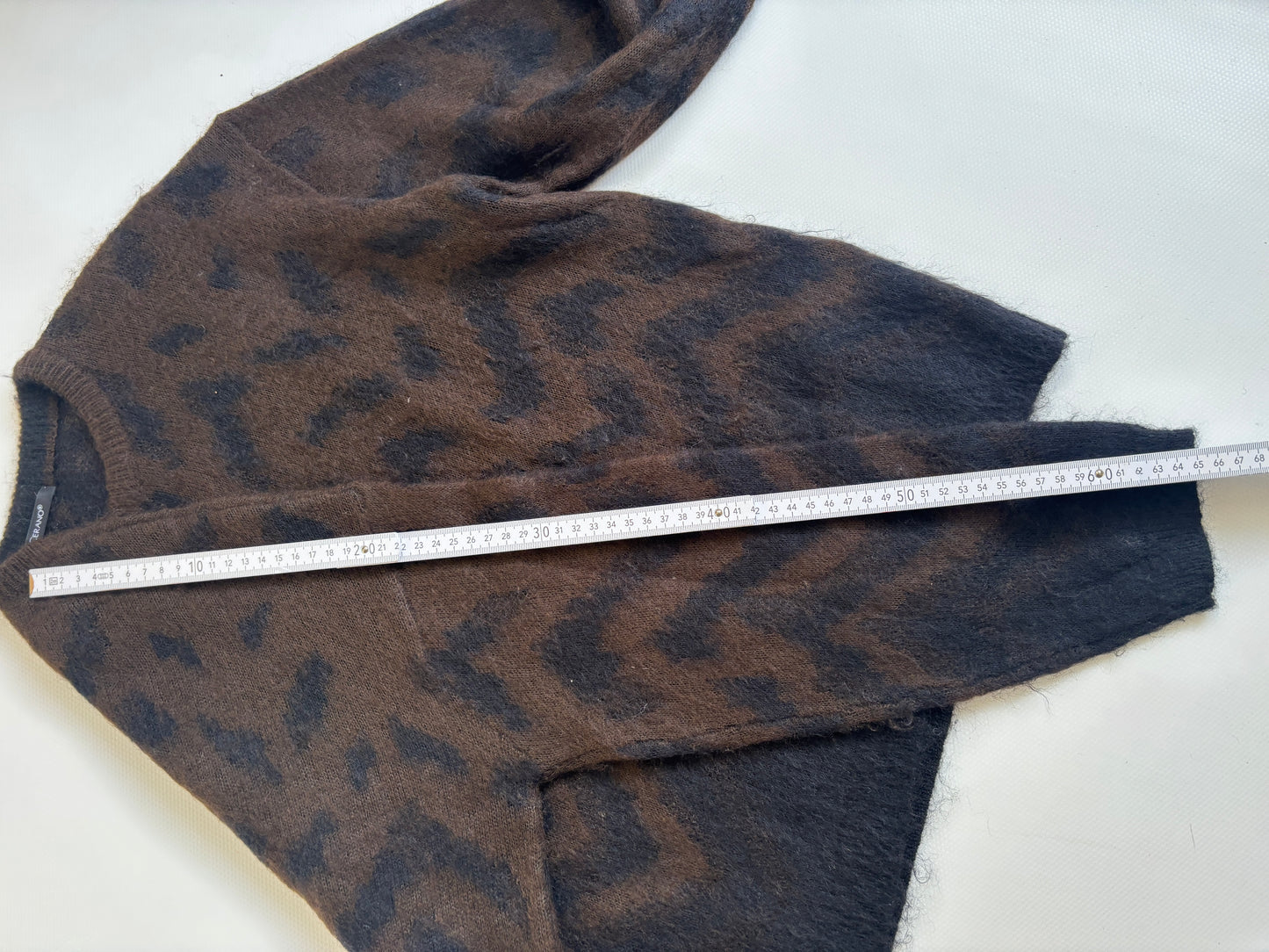 Luisa Cerano lockerer Mohair-Strickpullover in braun-schwarz, S,M,L