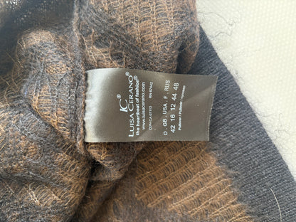 Luisa Cerano lockerer Mohair-Strickpullover in braun-schwarz, S,M,L