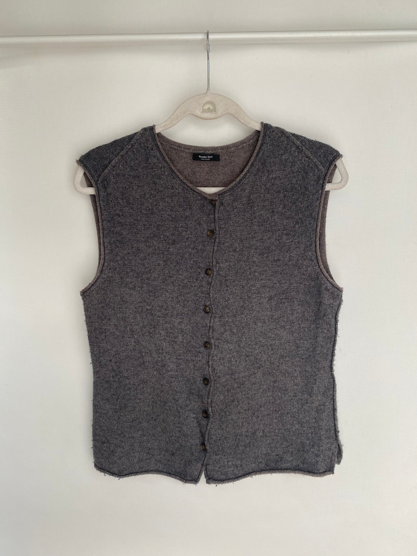 Massimo Dutti pre-loved Strickweste Pullunder grau Kaschmir-Wolle, M