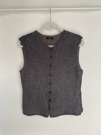 Massimo Dutti pre-loved Strickweste Pullunder grau Kaschmir-Wolle, M