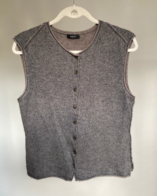 Massimo Dutti pre-loved Strickweste Pullunder grau Kaschmir-Wolle, M