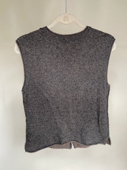 Massimo Dutti pre-loved Strickweste Pullunder grau Kaschmir-Wolle, M