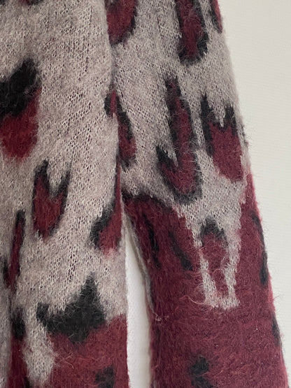 Pre-loved SCOTCH & SODA Strickjacke allover Print, bordeaux, M,L