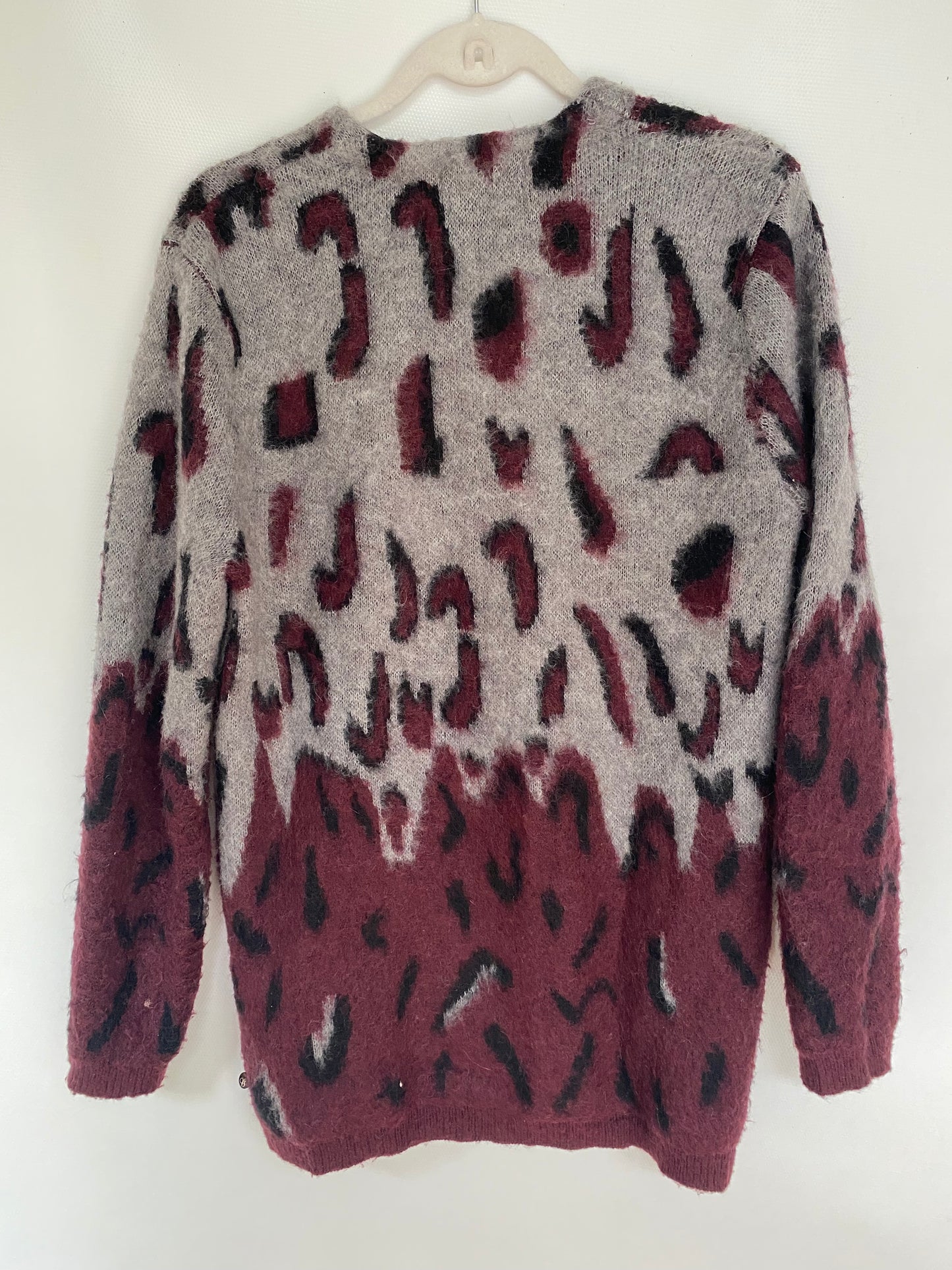 Pre-loved SCOTCH & SODA Strickjacke allover Print, bordeaux, M,L
