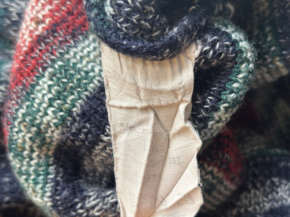 Bunt gemusterter retro Strickpullover, geometrisches Muster multicolor, S,M,L