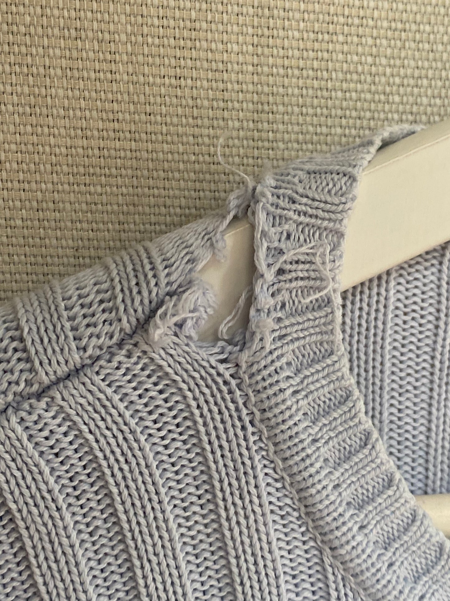 y2k cable knit Esprit Baumwolle Strickpullover hellblau 2000er Stil S,M