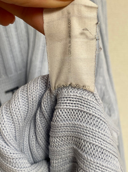 y2k cable knit Esprit Baumwolle Strickpullover hellblau 2000er Stil S,M