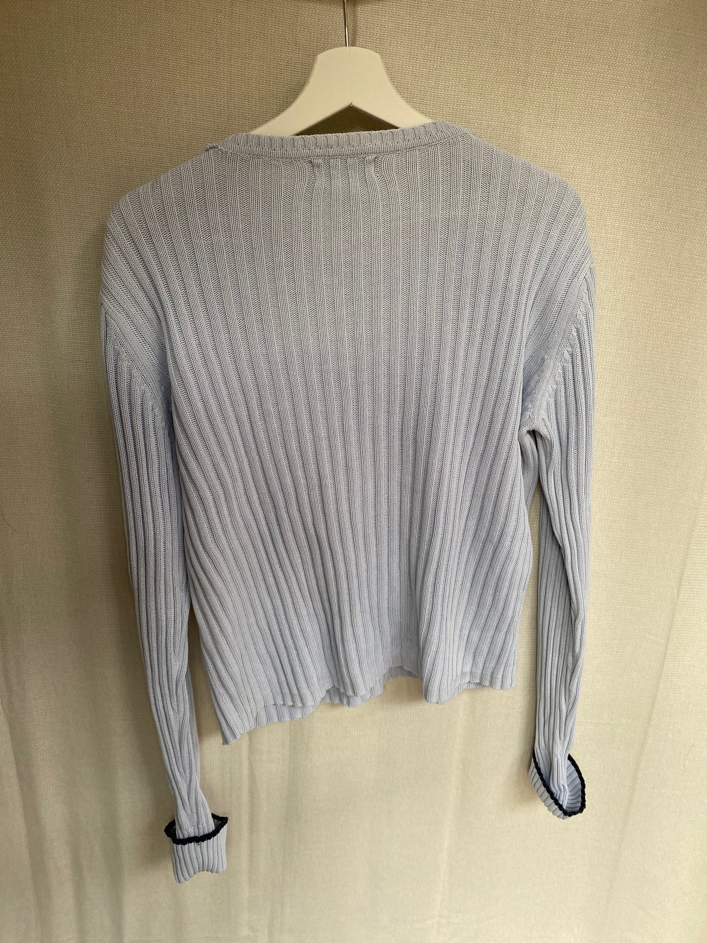 y2k cable knit Esprit Baumwolle Strickpullover hellblau 2000er Stil S,M