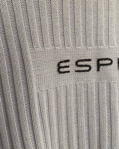 y2k cable knit Esprit Baumwolle Strickpullover hellblau 2000er Stil S,M