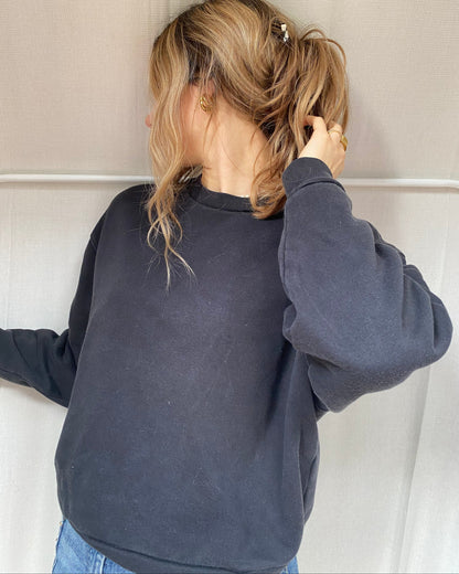 Closed Bio-Baumwolle Sweater in schwarz mit Logoschriftzug, XS,S