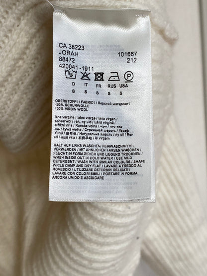 Drykorn Schurwolle Pullover Jorah in beige creme, Rippstrick, S