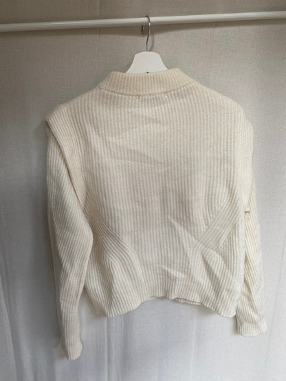 Drykorn Schurwolle Pullover Jorah in beige creme, Rippstrick, S