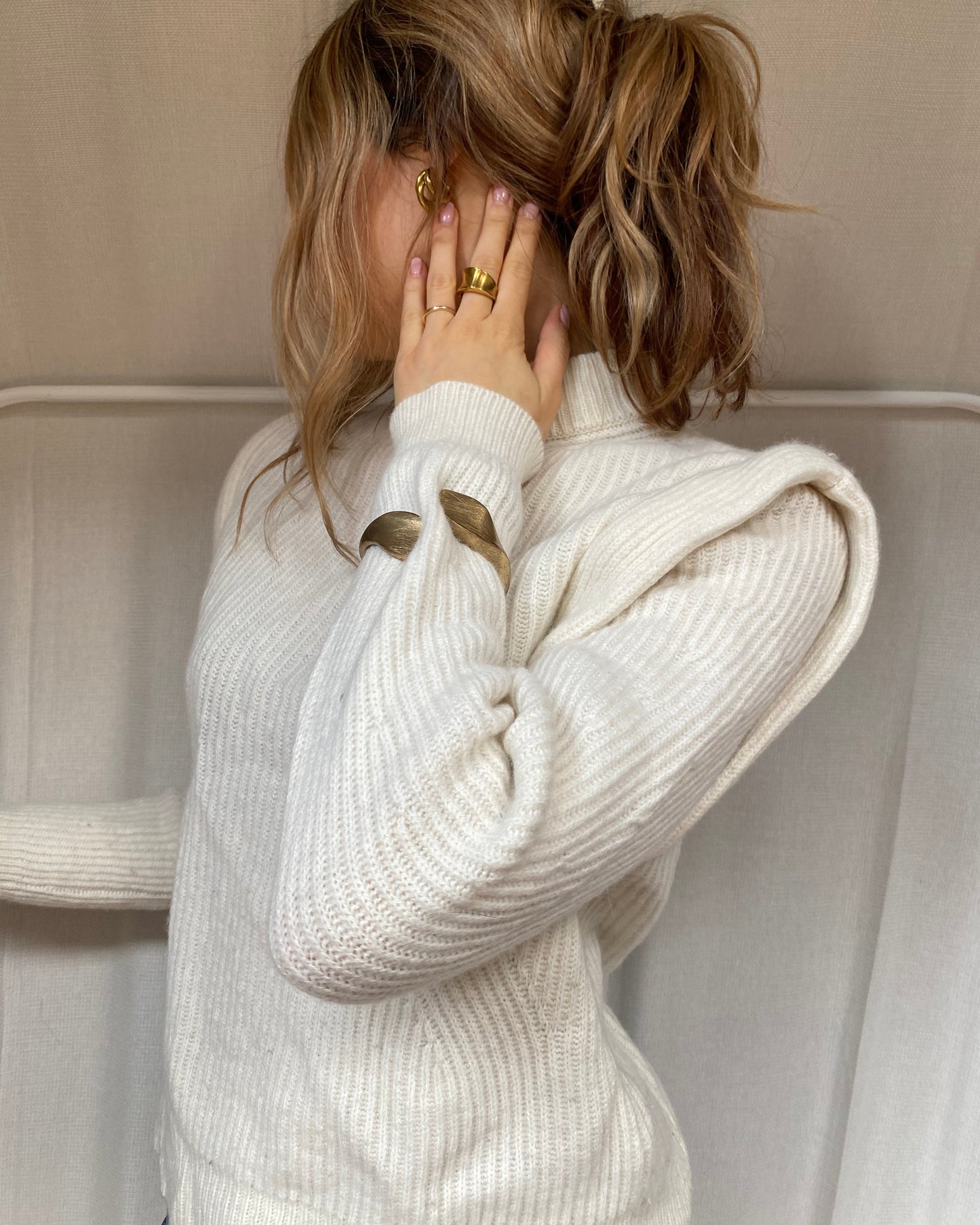 Drykorn Schurwolle Pullover Jorah in beige creme, Rippstrick, S