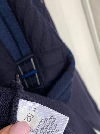 Vintage Dardano Strickpullover Hemd-Kragen, mit 3D Knit, M, L