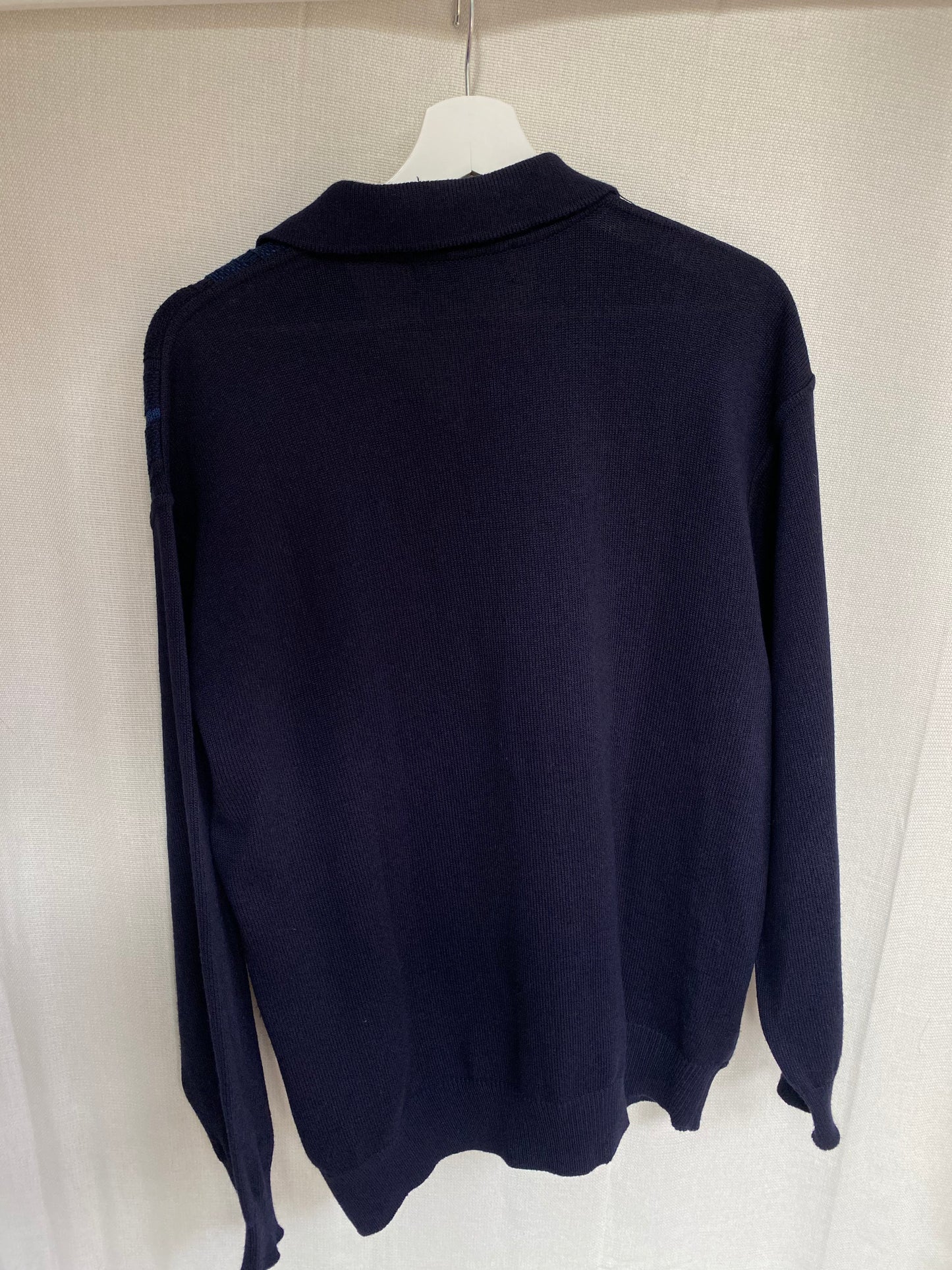 Vintage Dardano Strickpullover Hemd-Kragen, mit 3D Knit, M, L