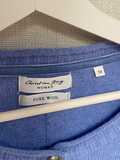 Christian Berg 100% Merinowolle Damen Cardigan in blau, M