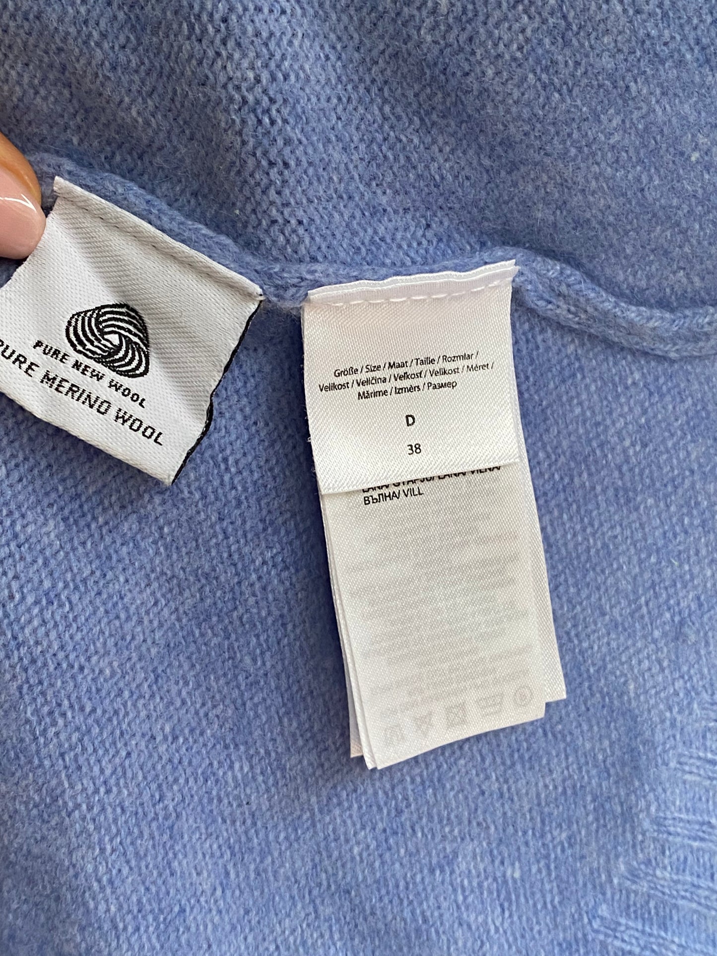 Christian Berg 100% Merinowolle Damen Cardigan in blau, M