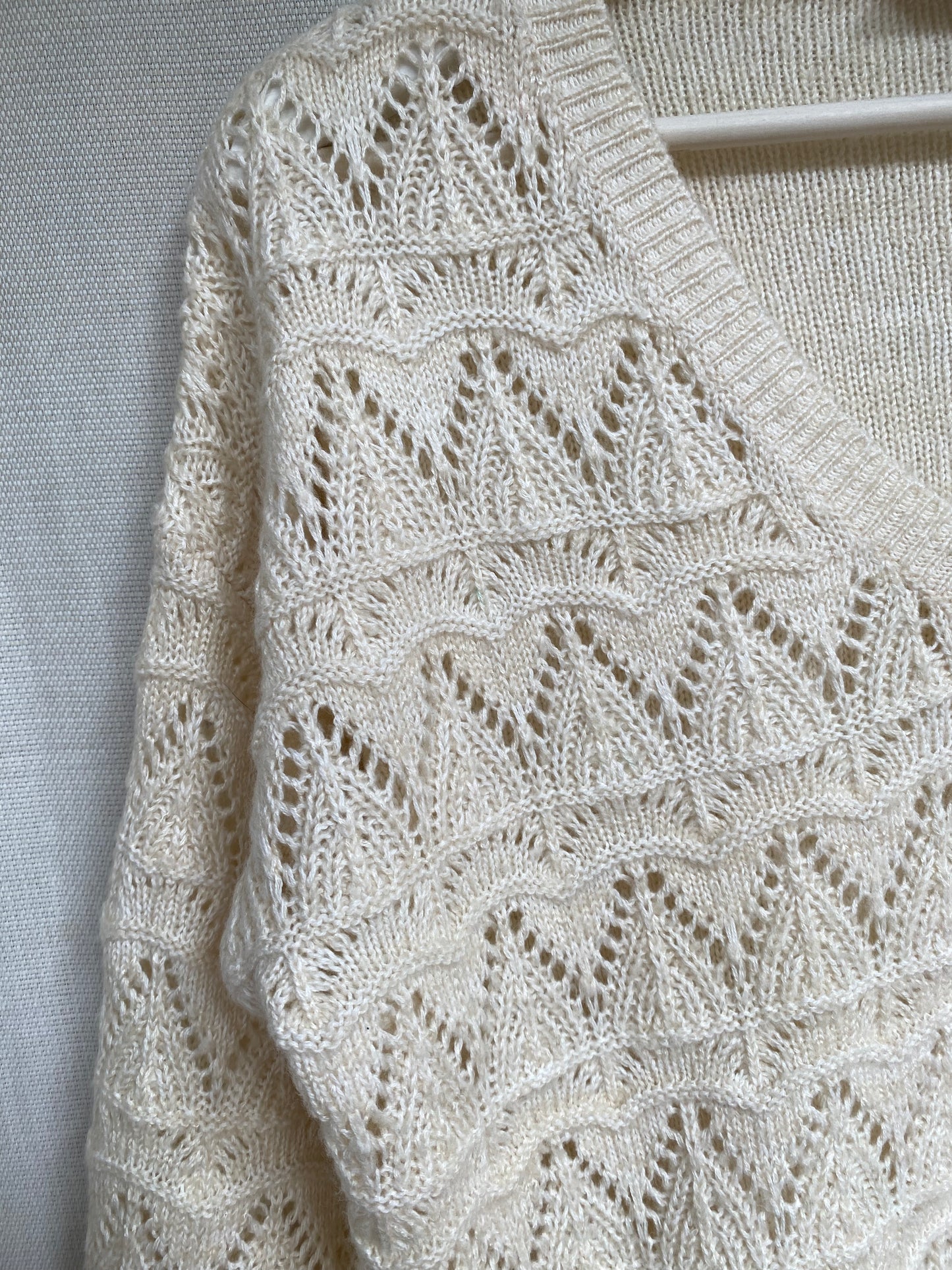 Free/Quent Strickpullover Baumwollmix in creme sand mit Lochmuster Grobstrick, S