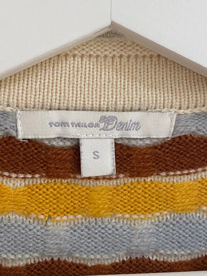 Toller Strickpullover Tom Tailor mit 3D Muster multicolor, beige, S