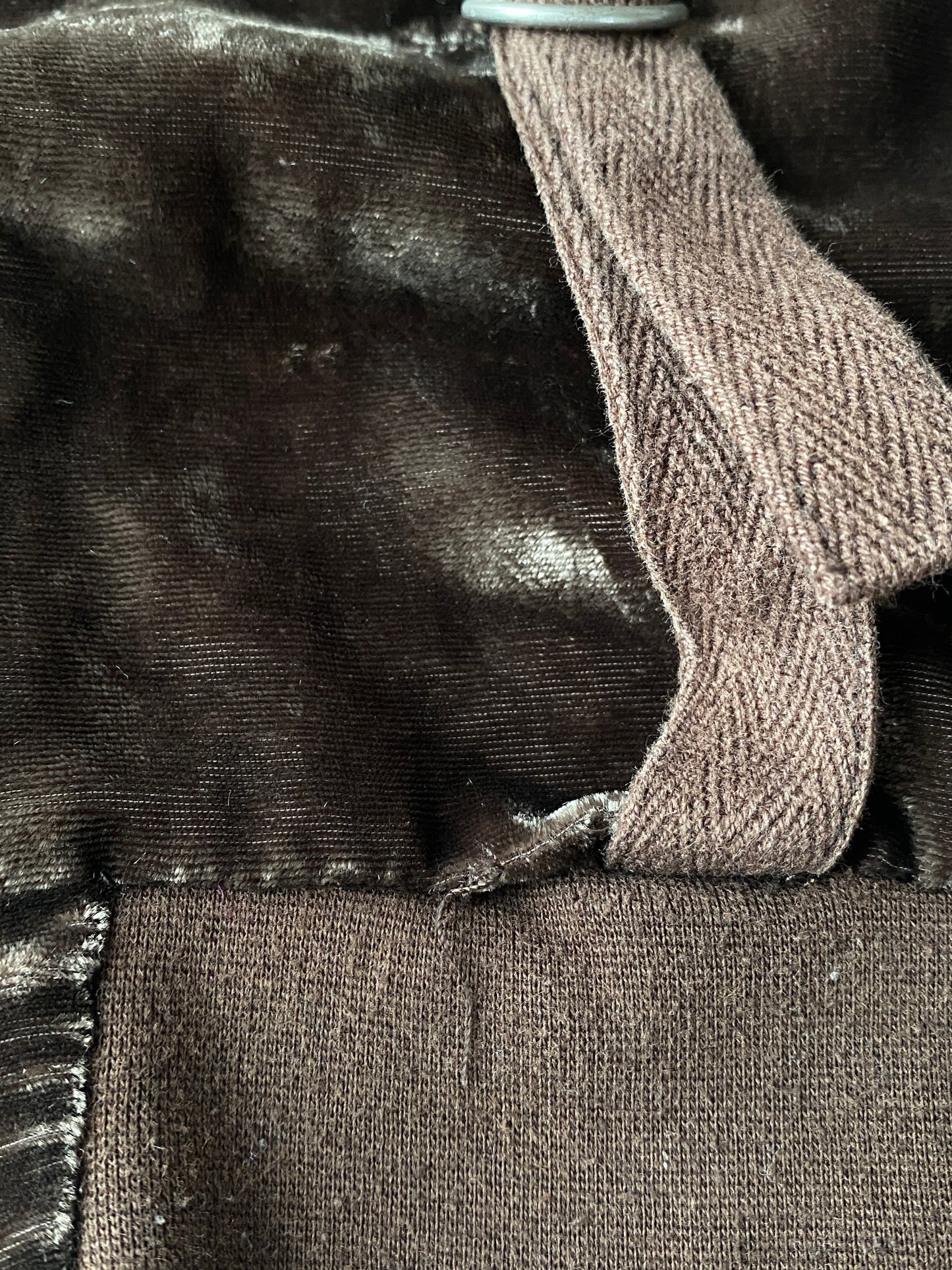 Samt Velours Zipjacke im y2k Stil, braun glänzend mit Kapuze, S,M