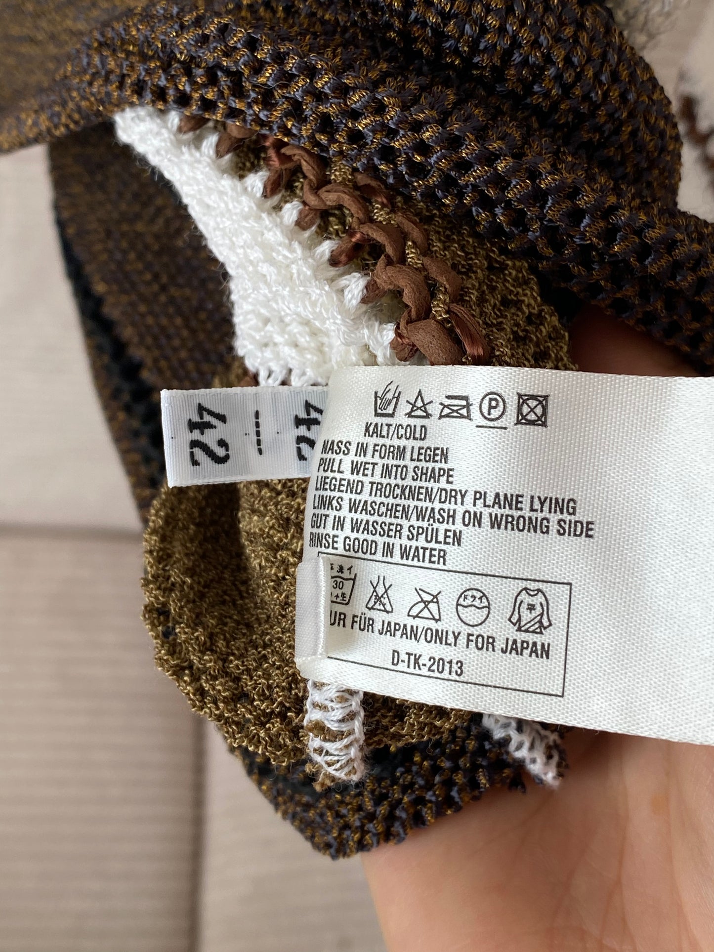 Carlo Colucci Grobstrick Pullover gestreift creme-braun, S, M