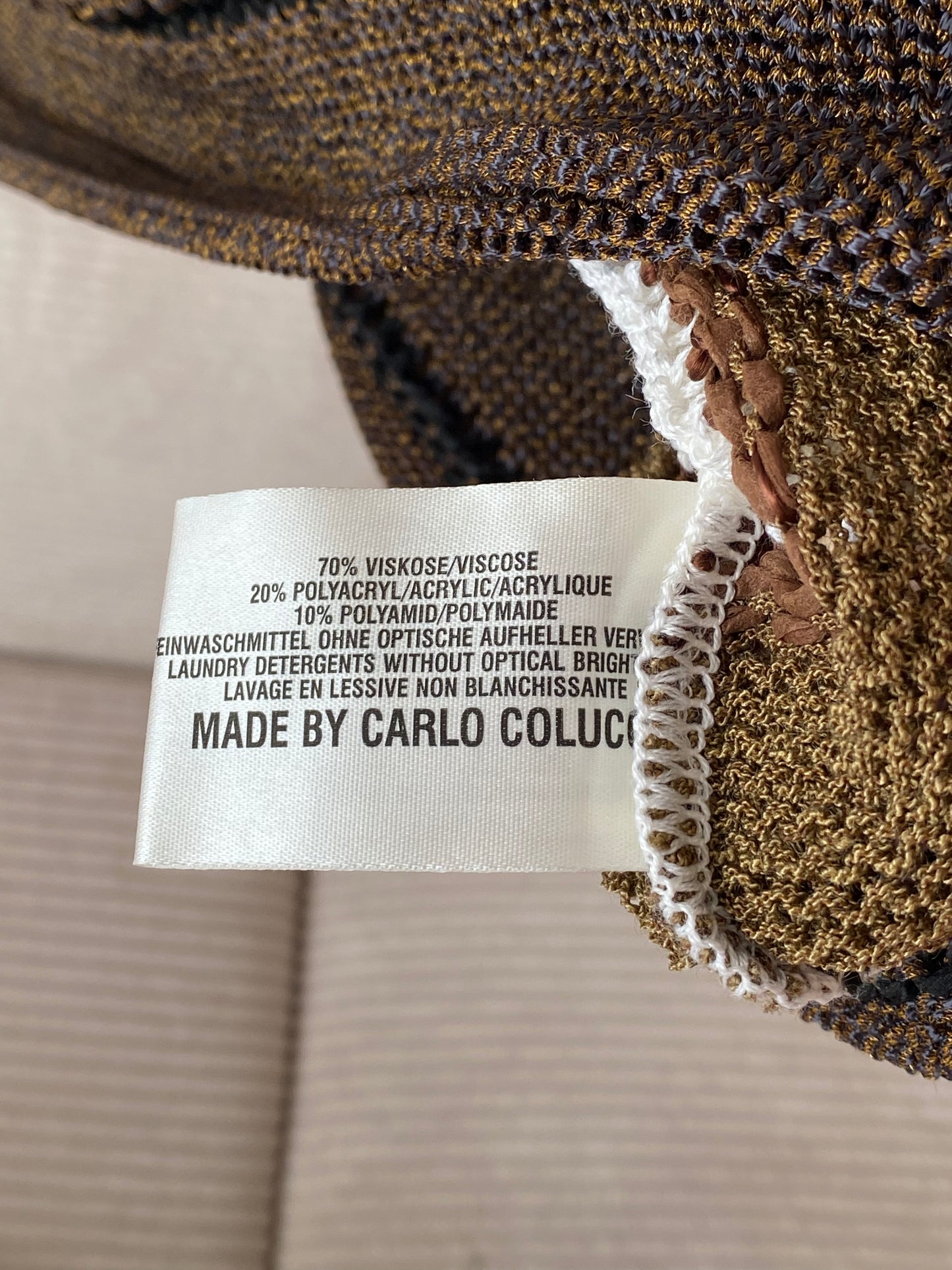 Carlo Colucci Grobstrick Pullover gestreift creme-braun, S, M