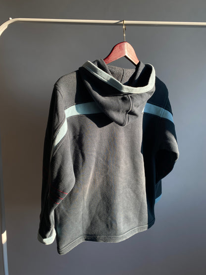 adidas 1999 Hoodie Sweater blau petrol türkis, Vintage Pullover, XS (164)