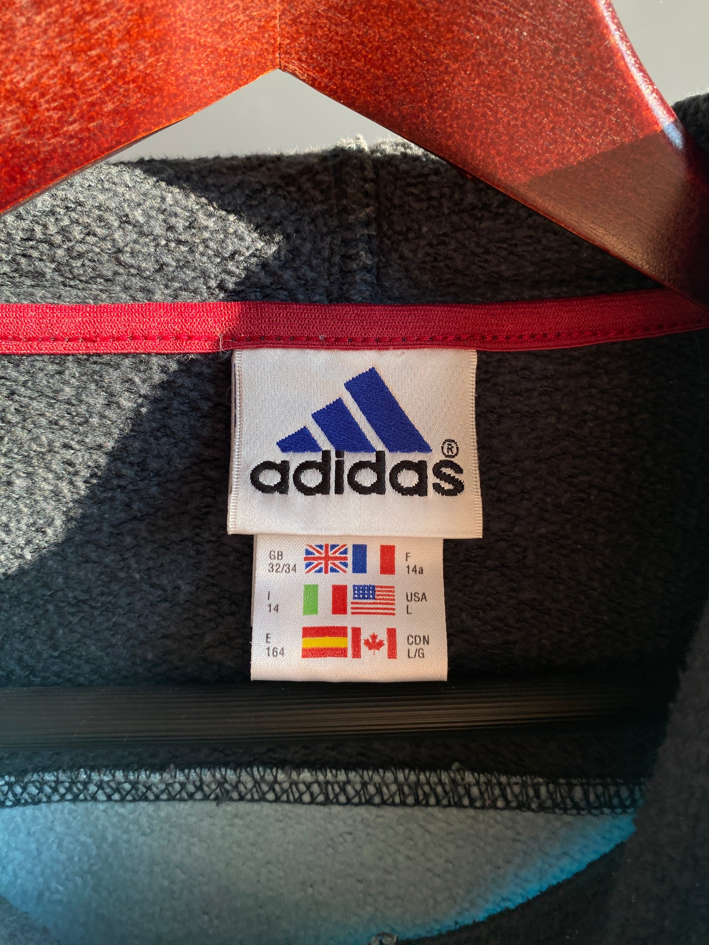 adidas 1999 Hoodie Sweater blau petrol türkis, Vintage Pullover, XS (164)