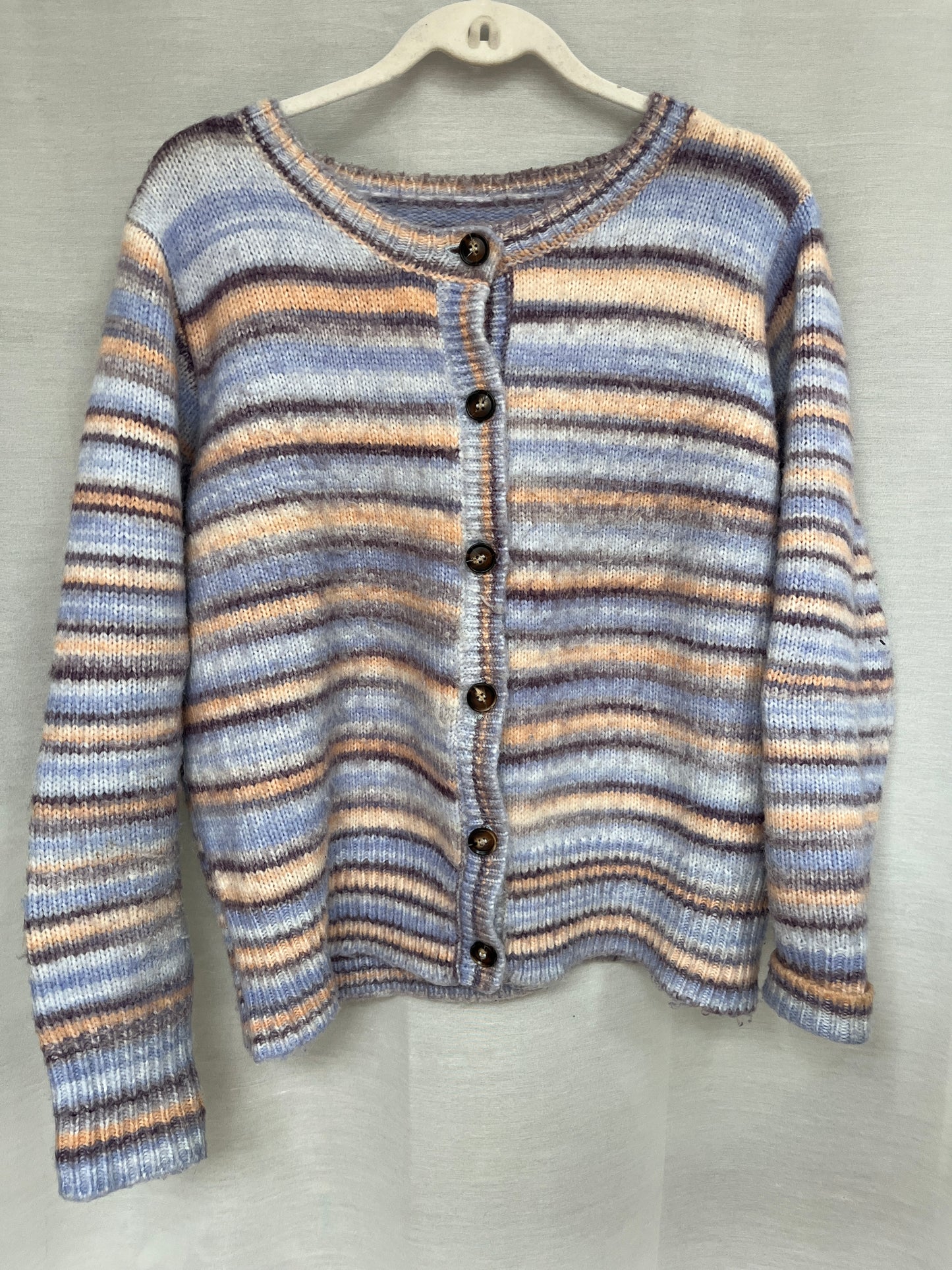 Soulmate Cardigan Strickjacke mit Knöpfen gestreift in hellblau, S, M, L