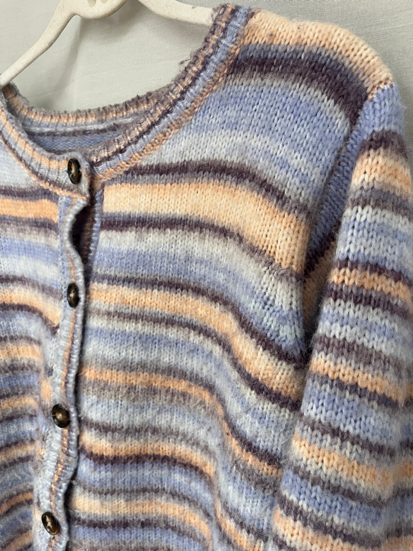 Soulmate Cardigan Strickjacke mit Knöpfen gestreift in hellblau, S, M, L