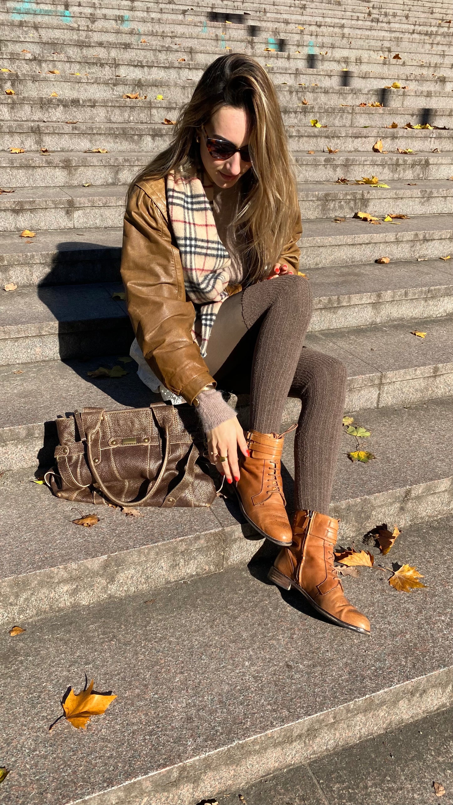 Massimo Dutti Brogue Stiefeletten cognac braun in Schnüroptik, Gr. 40