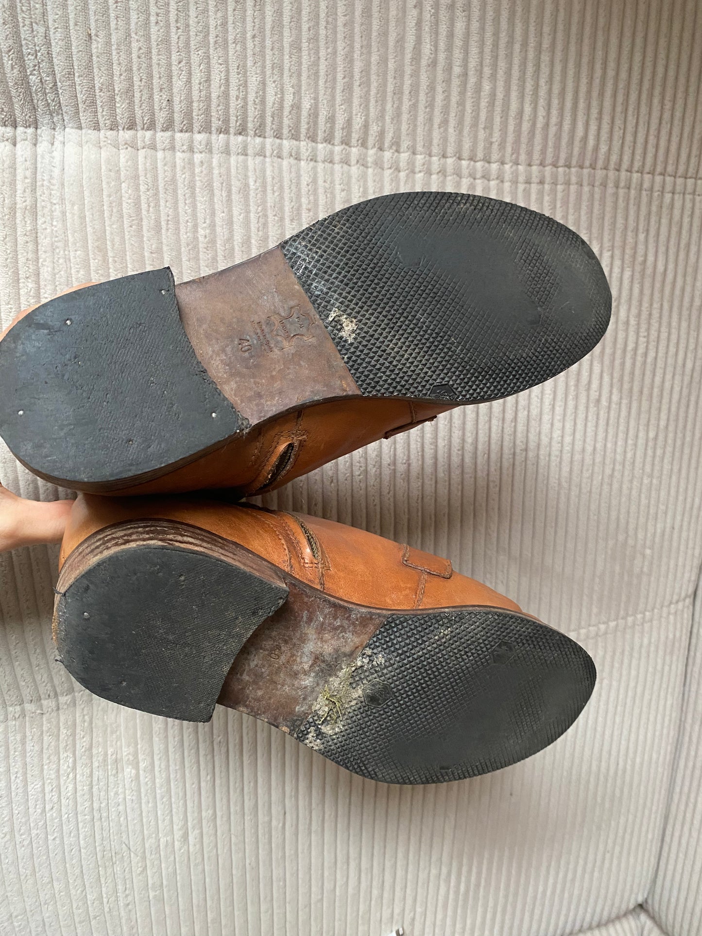 Massimo Dutti Brogue Stiefeletten cognac braun in Schnüroptik, Gr. 40